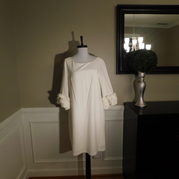 Ivory Ruffle Cuff Dress - 12 - BRAND NEW - Picture 5 of 6